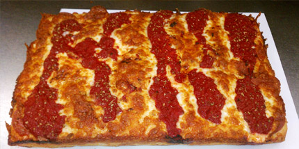 Carlo's Pizza Sicilian Style Deep Dish Pizza!